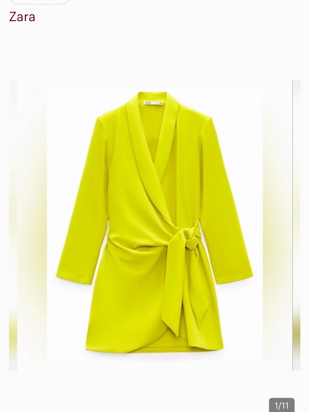 Zara Lime Wrap Blazer
